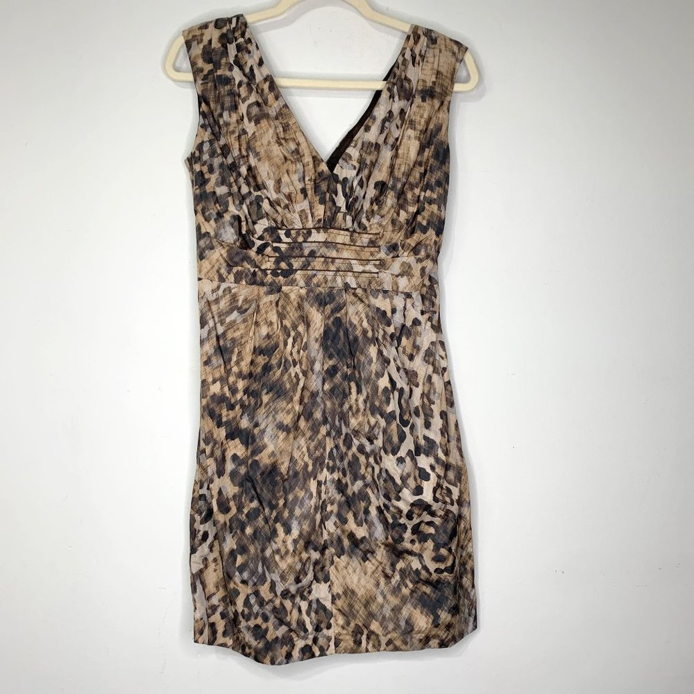 SUZI CHIN for Maggy‎ Boutique Animal Print Sleeveless Sheath Dress Sz 6P - Picture 2 of 9